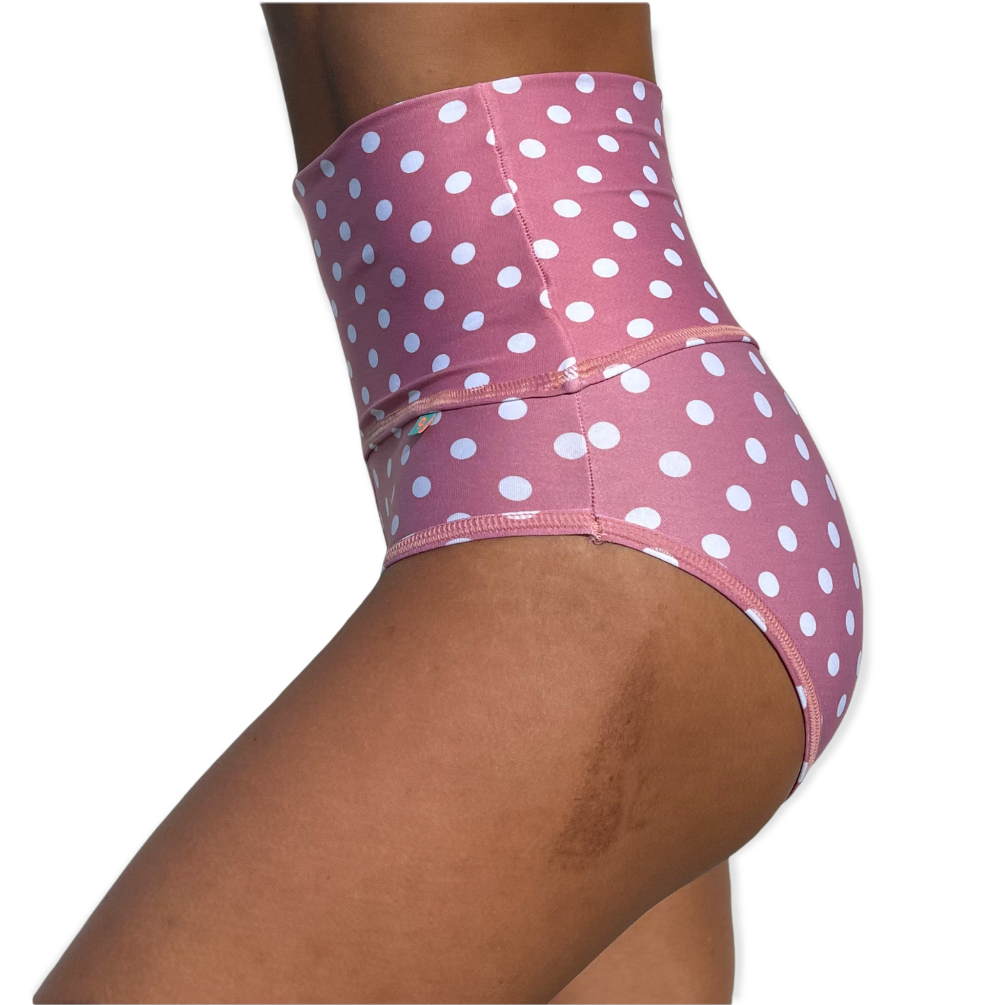 pink polka dots yoga shorts
