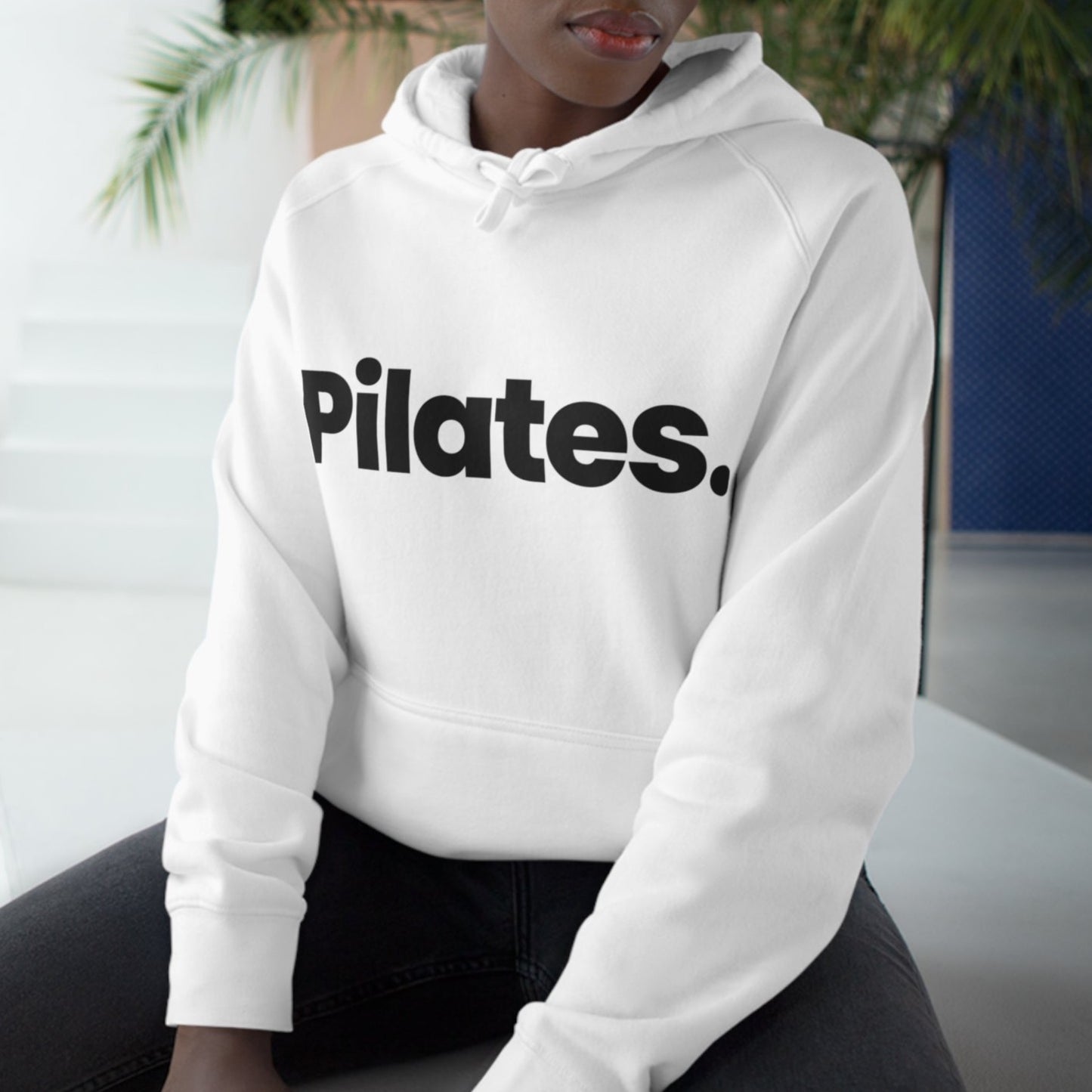 Pilates. Unisex White Hoodies