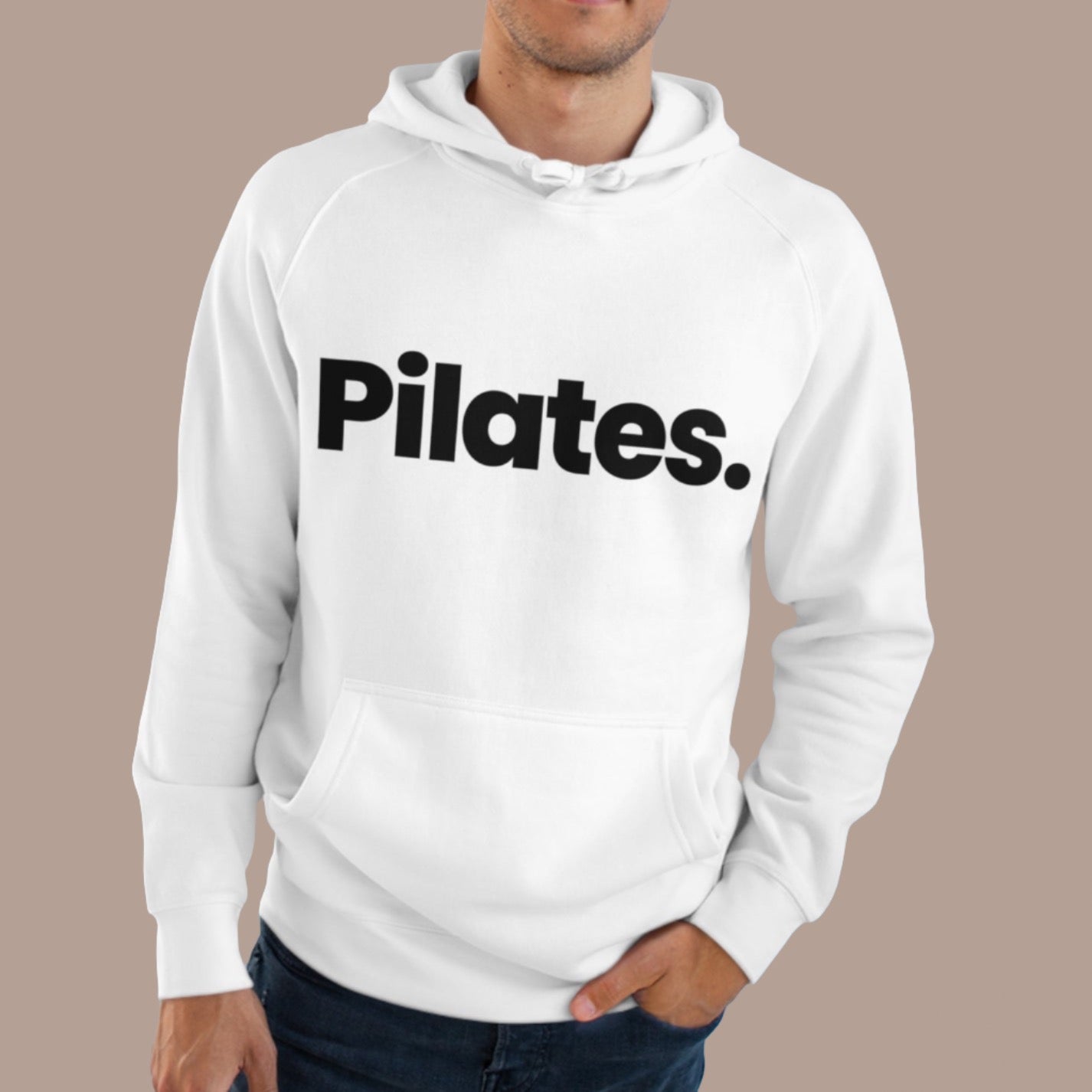 Pilates. Unisex White Hoodies