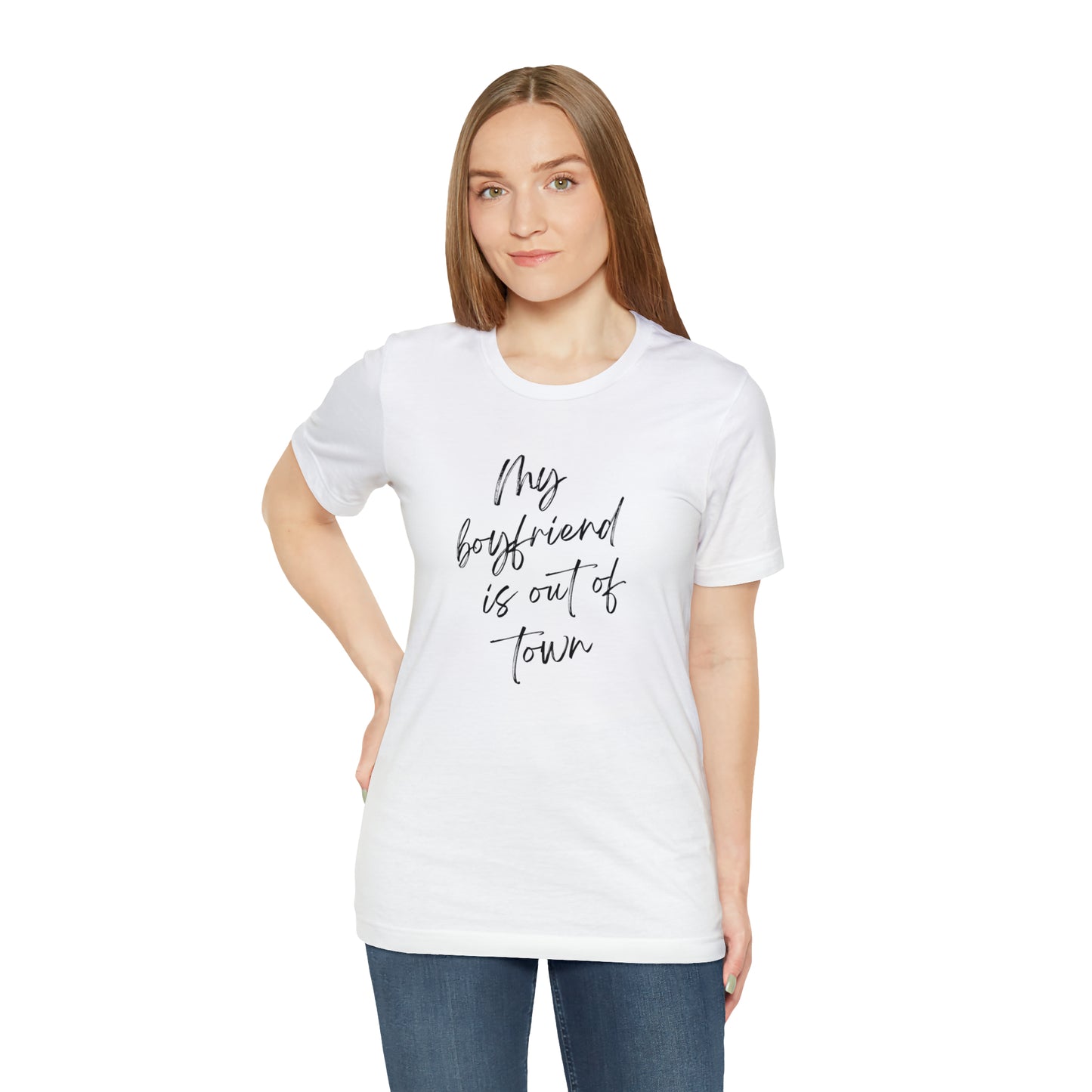 My Boyfriend is Out of Town Jersey Short Sleeve Women's T-shirt