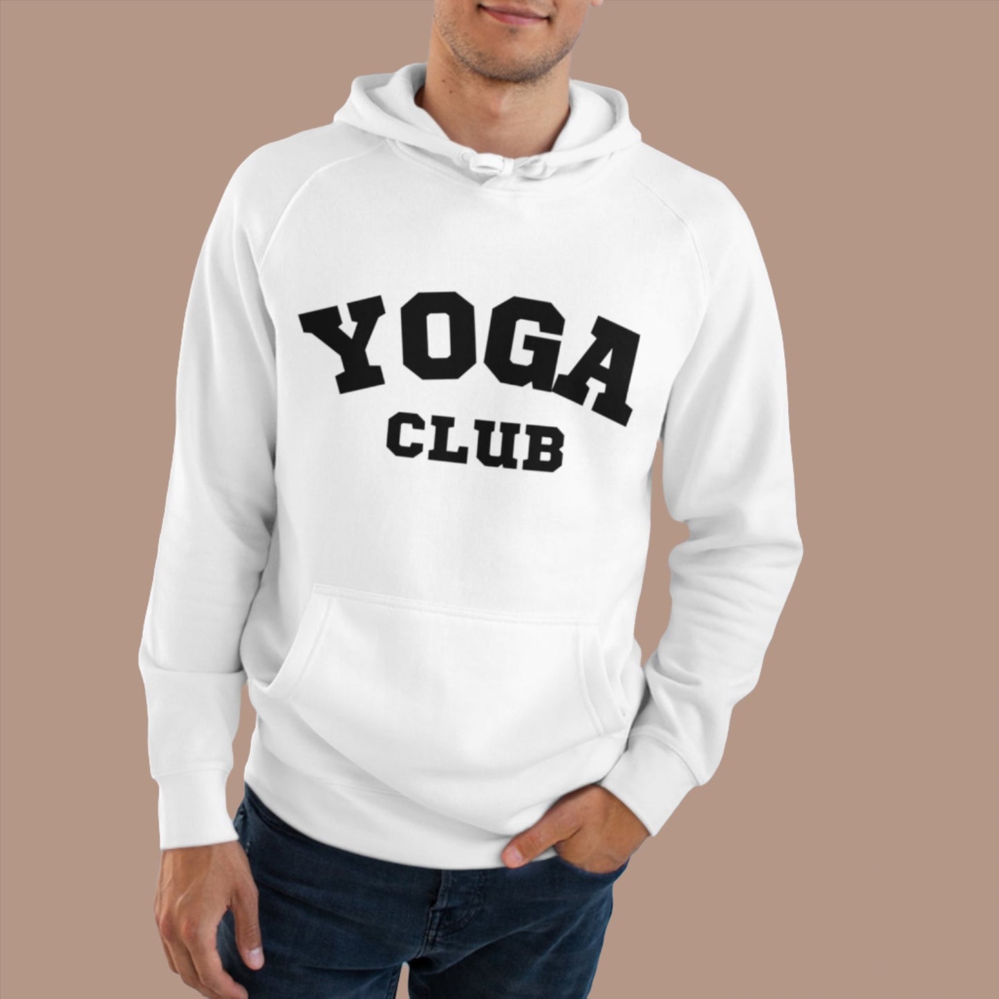 Yoga Club Unisex White Hoodies