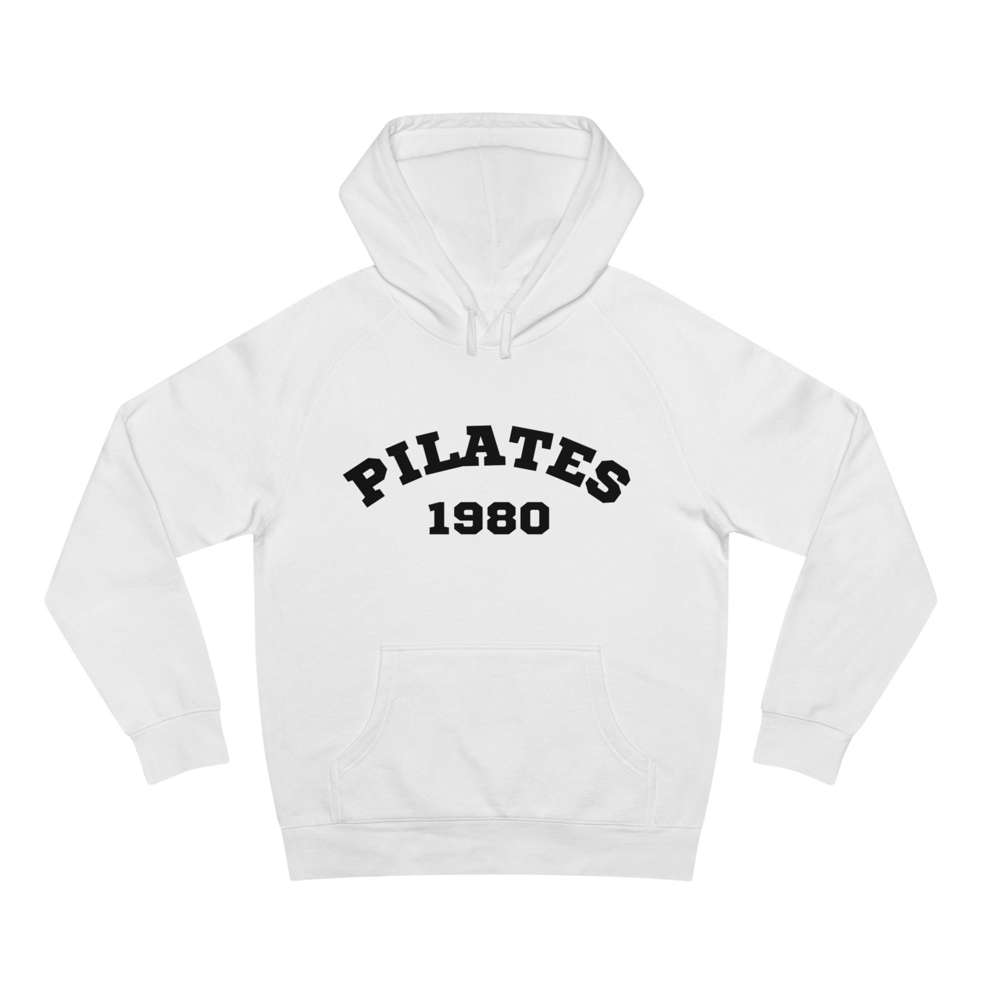 Pilates 1980 Unisex White Hoodies 