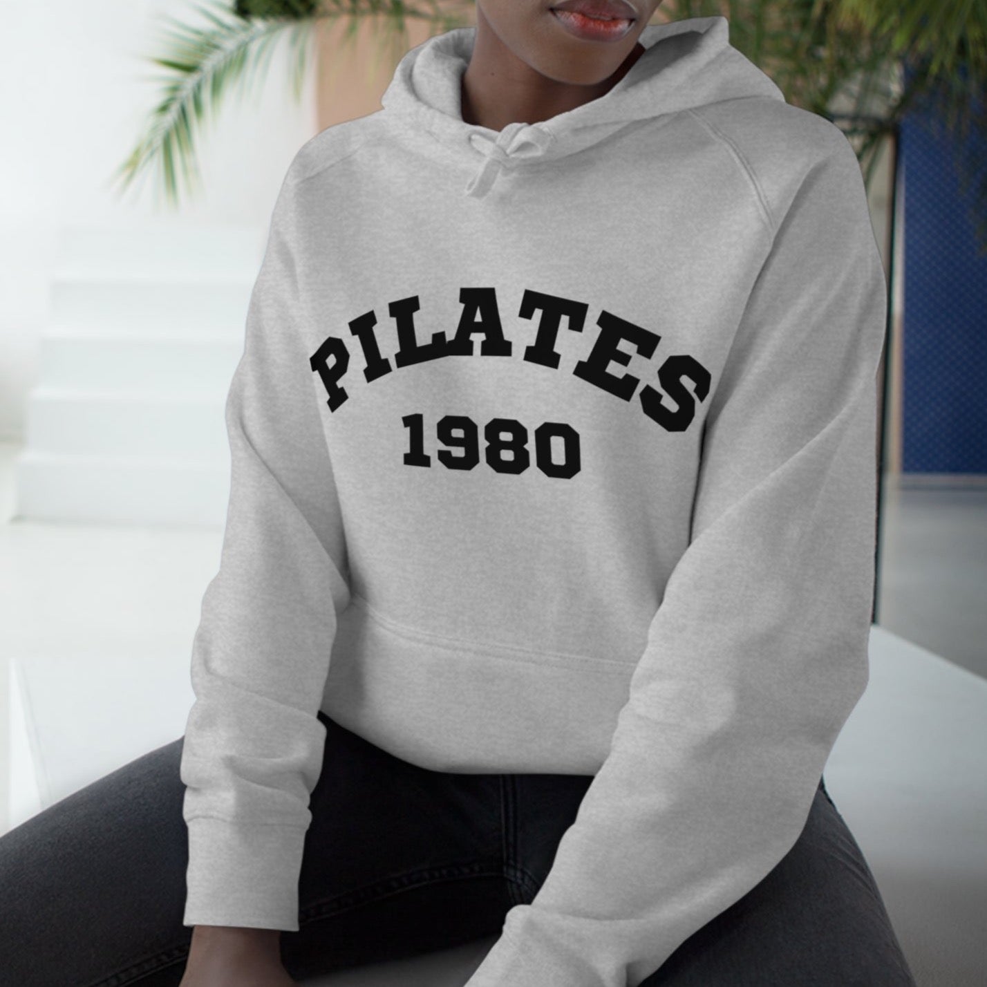 Pilates 1980 Unisex Heather Gray Hoodies