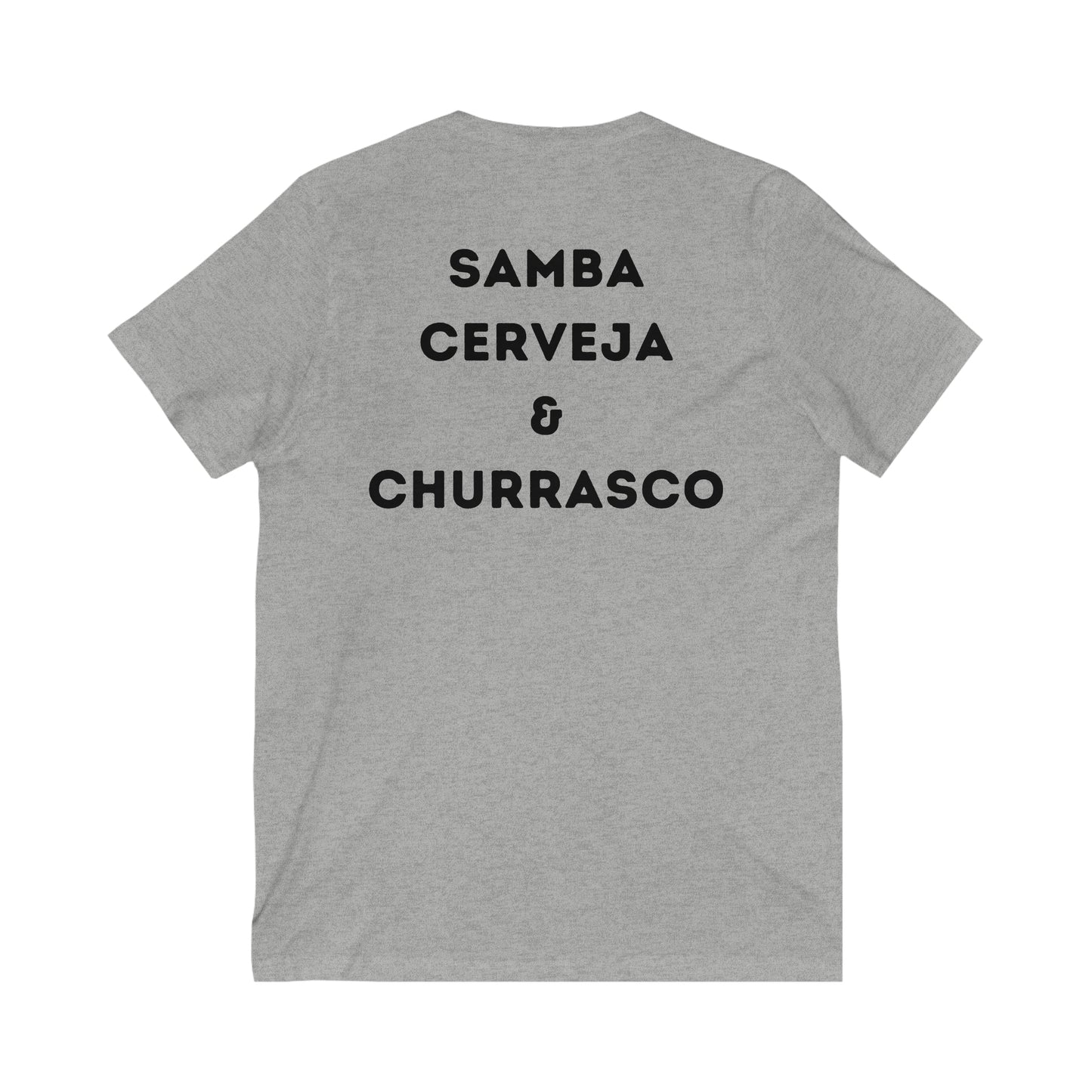 Powered By Samba Cerveja and Churrasco V Neck Brazilian Tee