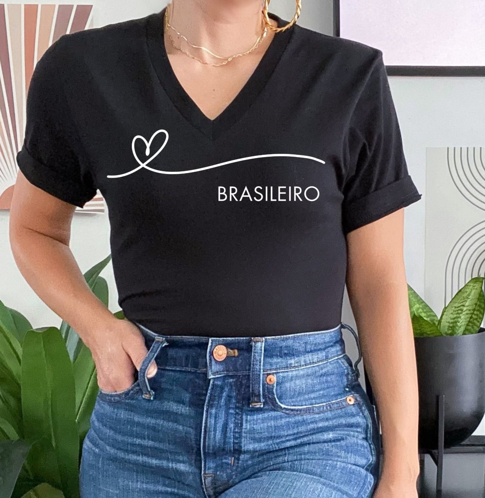 Coraçāo Brasileiro Black T-Shirt