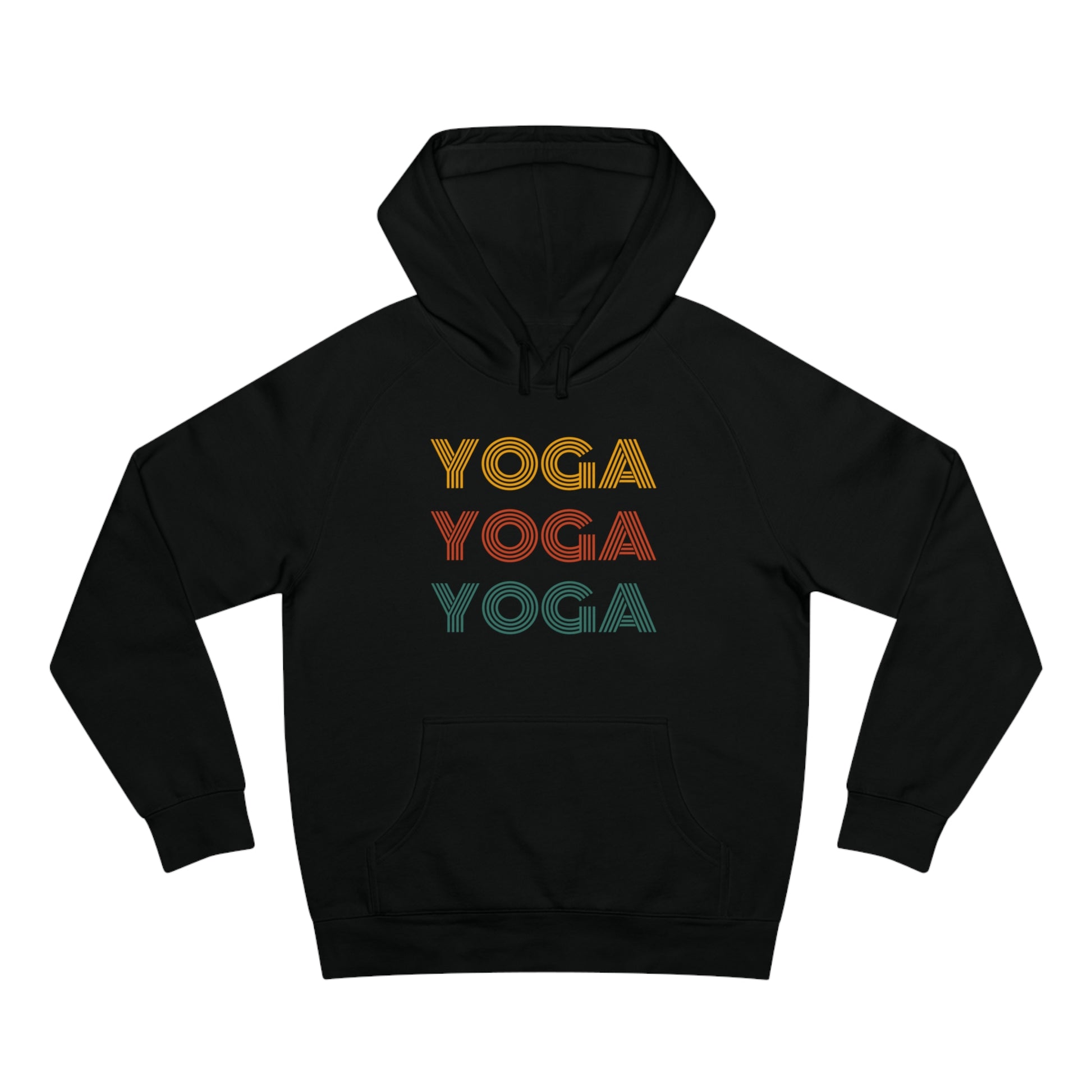 Retro Yoga Unisex Black Hoodies