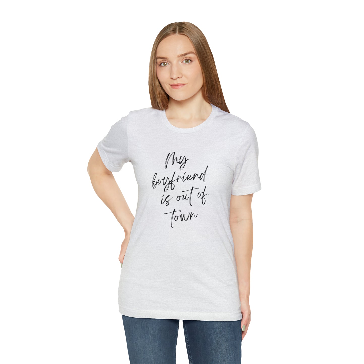 My Boyfriend is Out of Town Jersey Short Sleeve Women's T-shirt