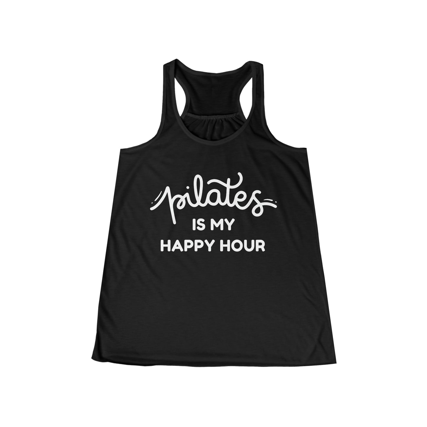 Pilates Is My Happy Hour Black Tank Top