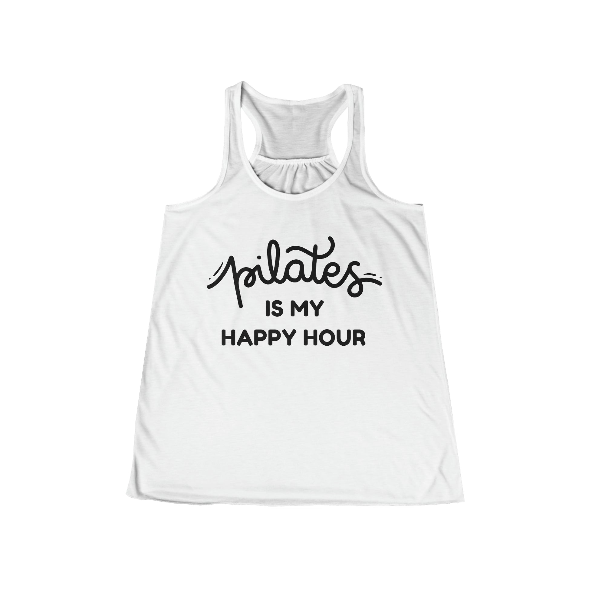 Pilates Is My Happy Hour White Tank Top