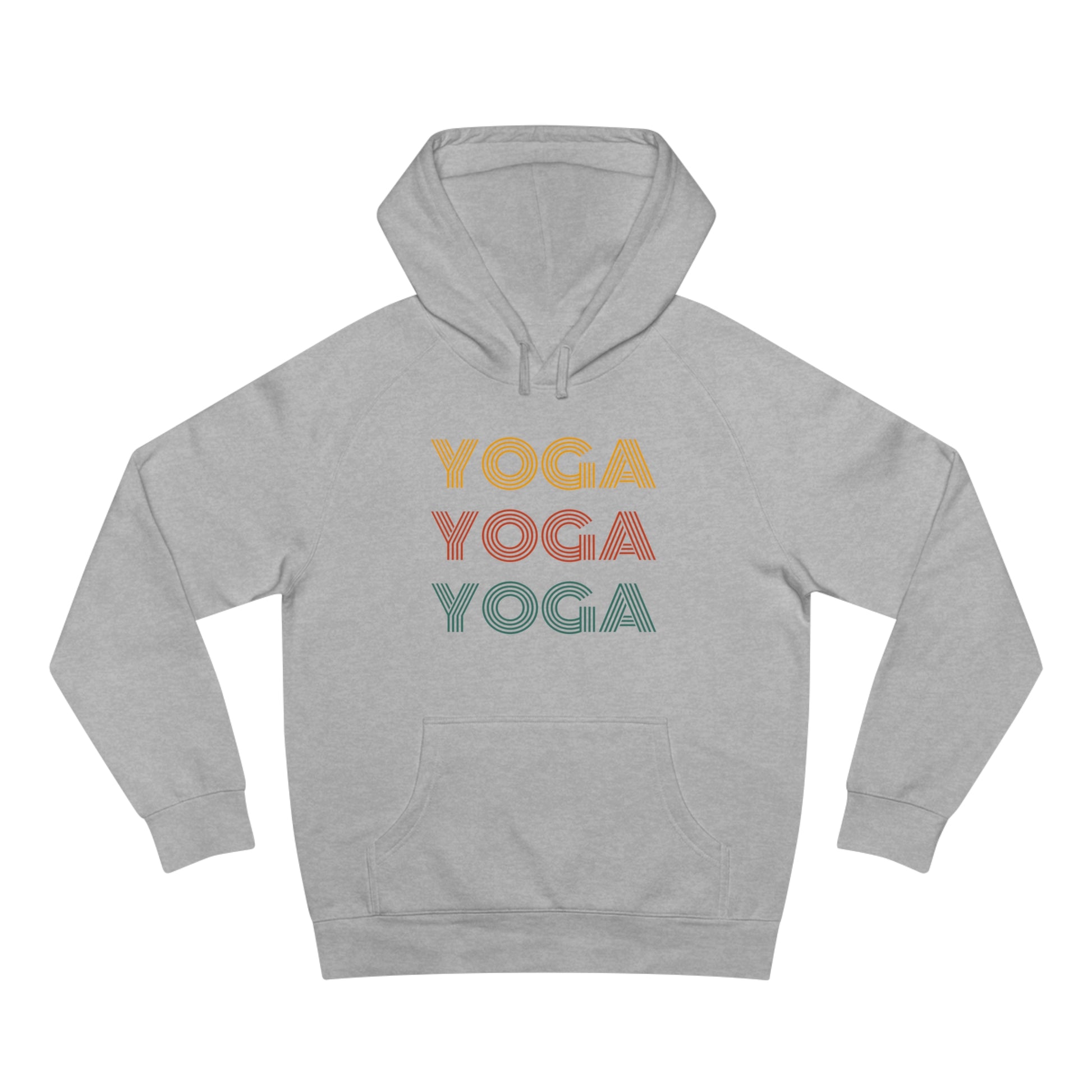 Retro Yoga Unisex Heather Gray Hoodies