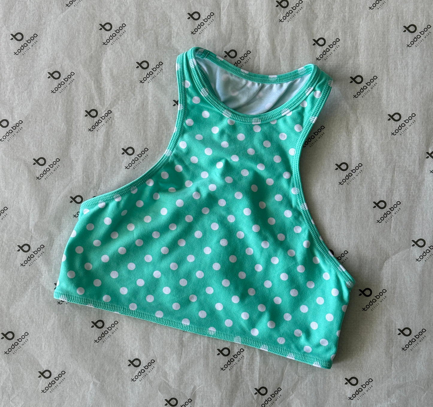 KARMA TOP Teal Polka