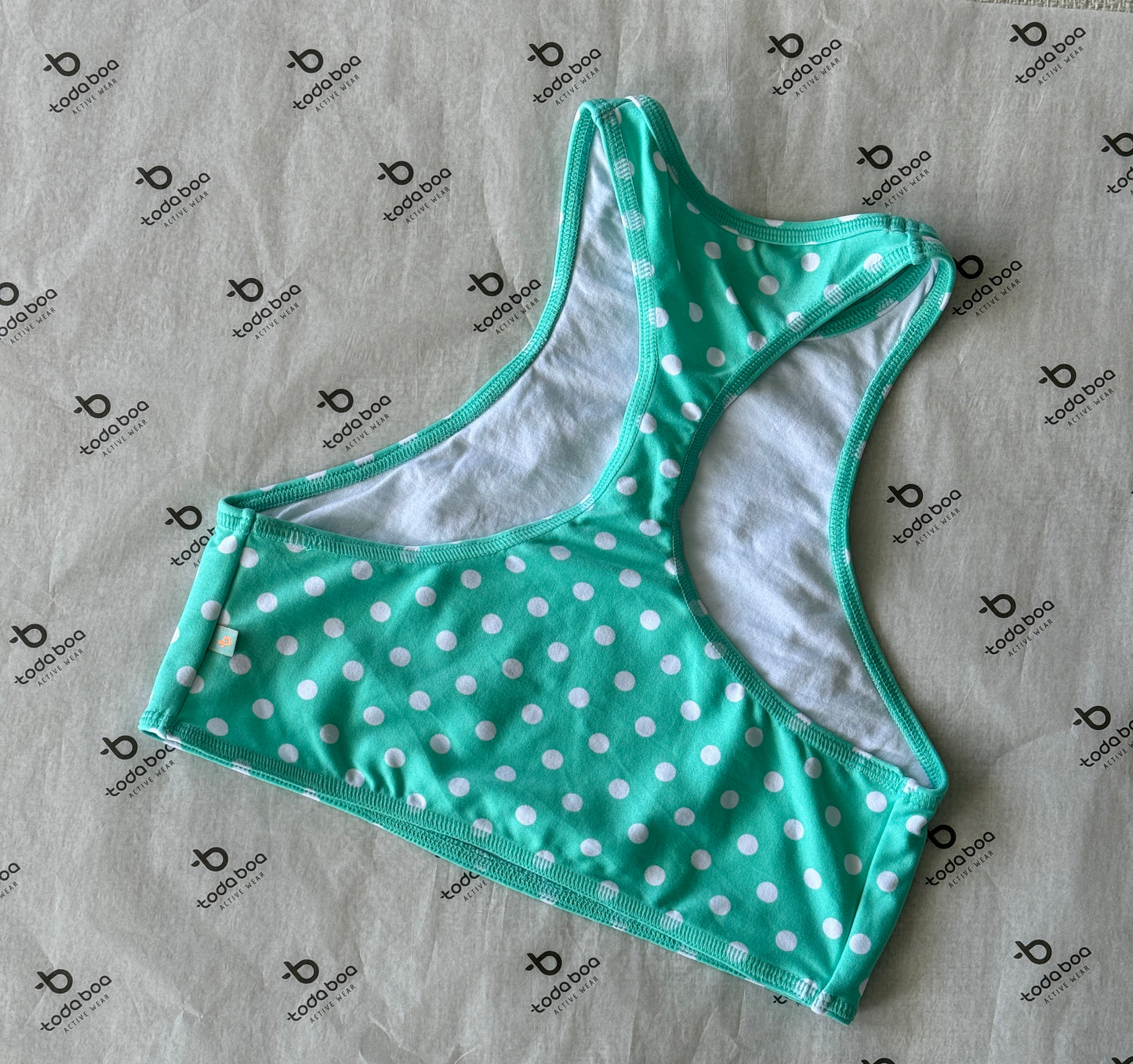 KARMA TOP Teal Polka