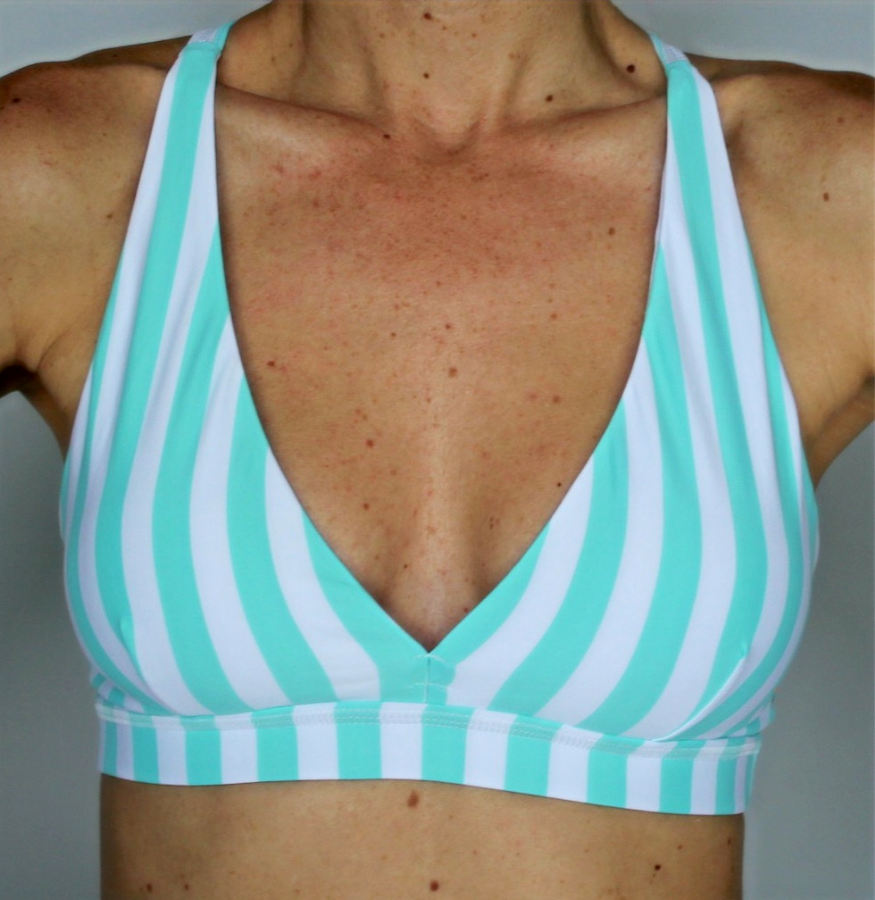 Teal Stripe Yoga Top