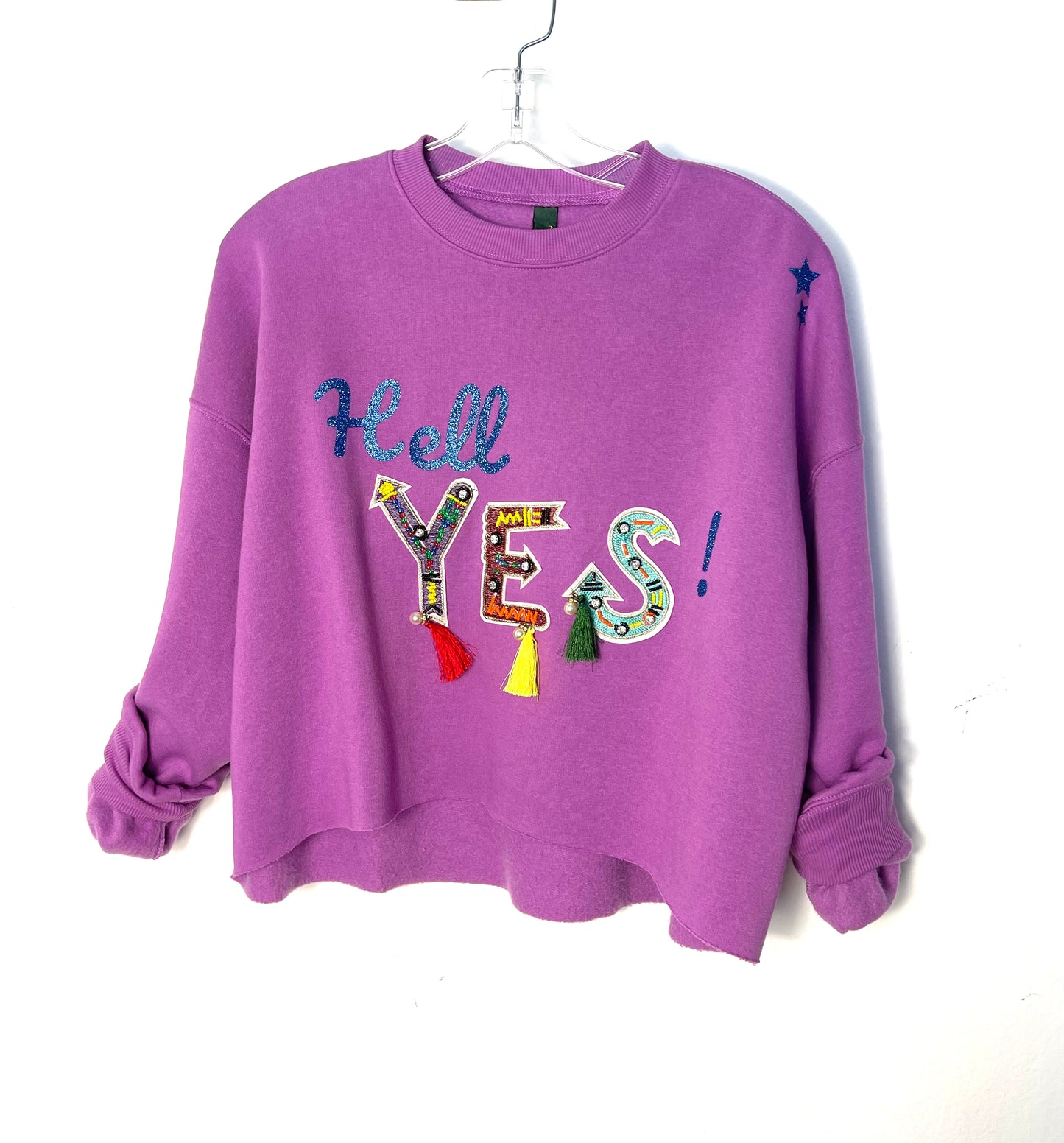 Hell YES Magenta Cropped Sweatshirt