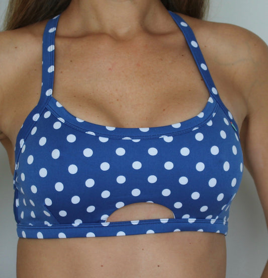 VIBE BRA Blue Polka Dots