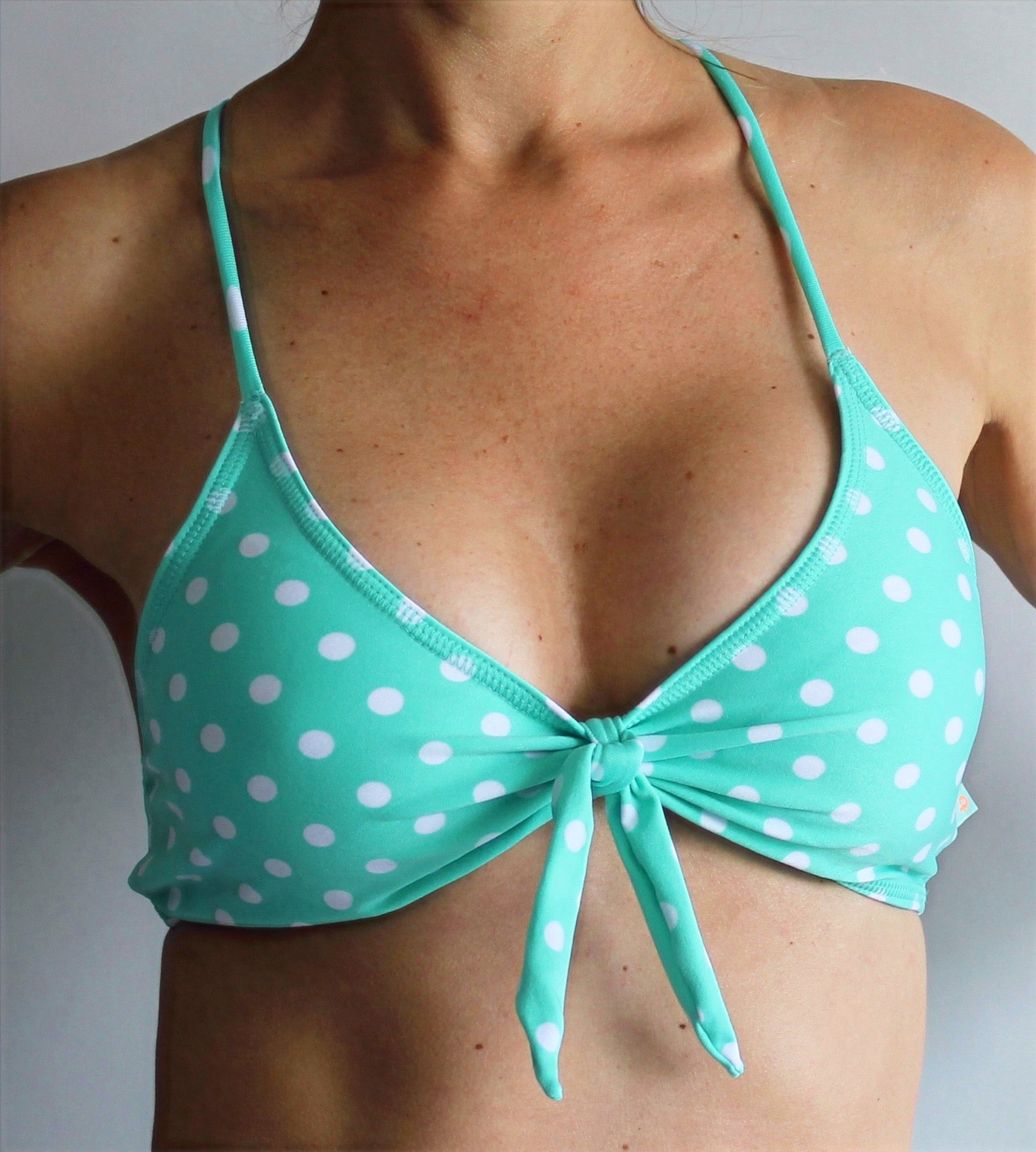 Teal Polka Dots Yoga Top